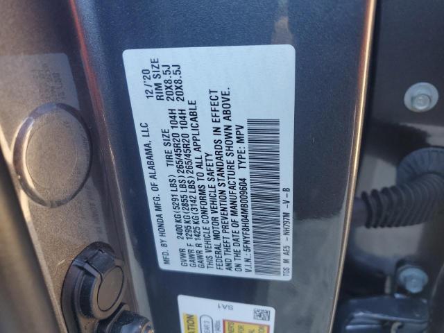 VIN 5FNYF8H04MB009604 2021 Honda Passport, Elite no.13