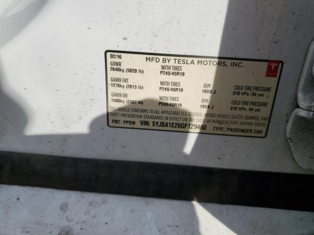 2016 TESLA MODEL S - 5YJSA1E26GF129460