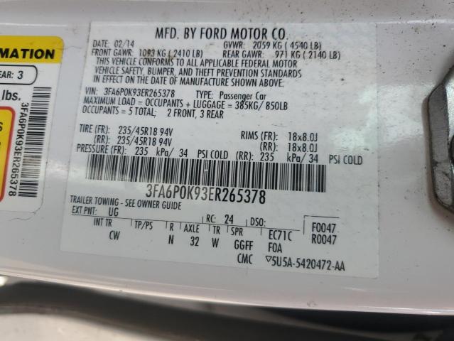 VIN 3FA6P0K93ER265378 2014 Ford Fusion, Titanium no.13