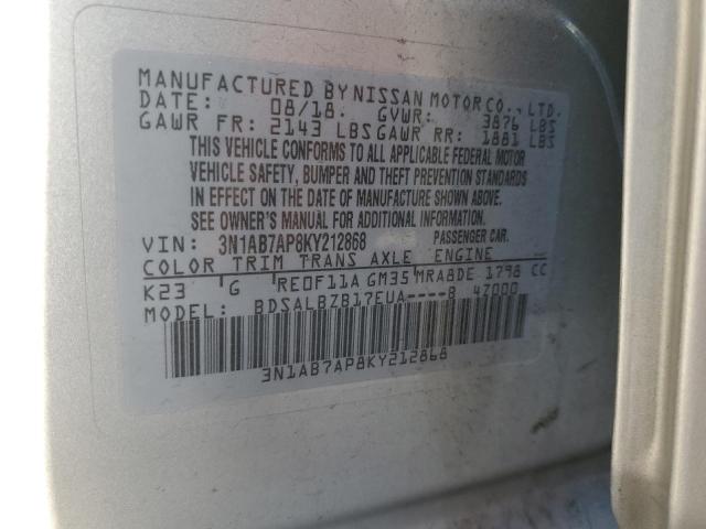 VIN 3N1AB7AP8KY212868 2019 Nissan Sentra, S no.13