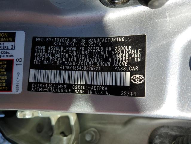 2016 TOYOTA AVALON XLE - 4T1BK1EB4GU226821