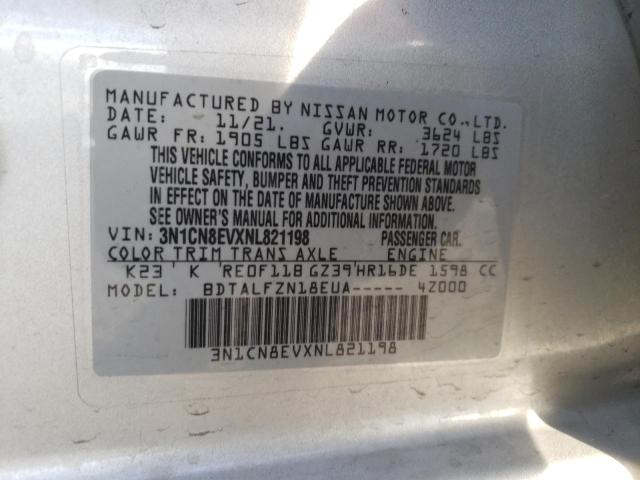 2022 NISSAN VERSA SV - 3N1CN8EVXNL821198