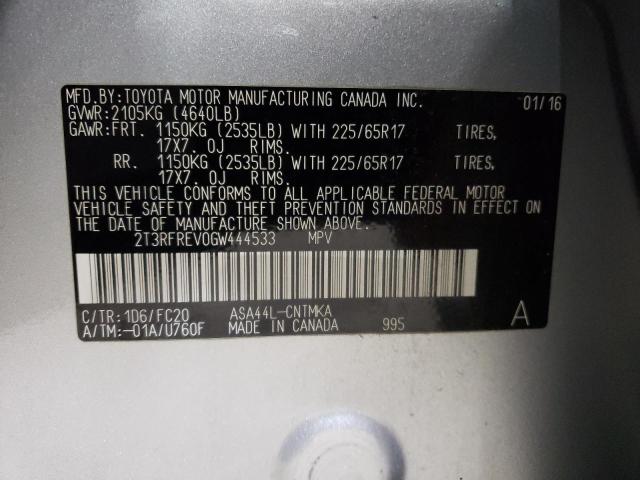2016 TOYOTA RAV4 XLE - 2T3RFREV0GW444533