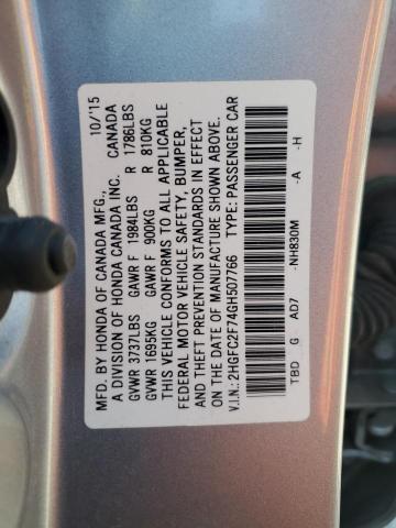 2016 HONDA CIVIC EX - 2HGFC2F74GH507766