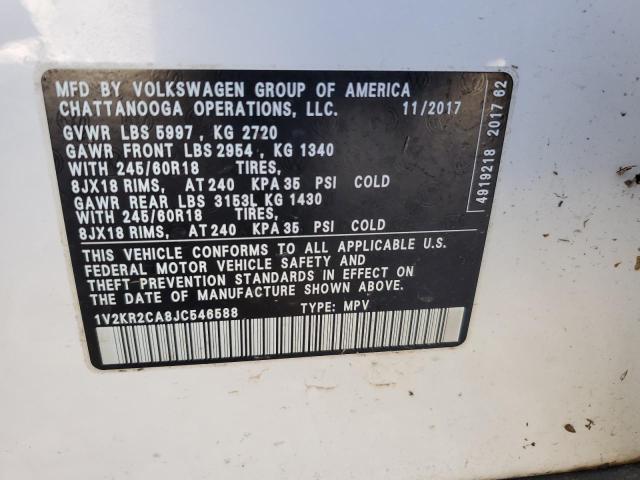 VIN 1V2KR2CA8JC546588 2018 Volkswagen Atlas, SE no.14