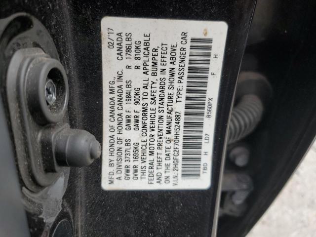 VIN 2HGFC2F70HH524887 2017 Honda Civic, EX no.12