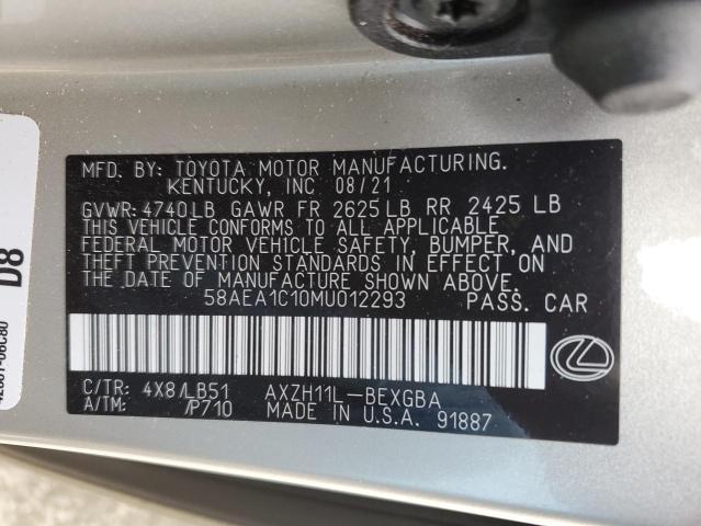 2021 LEXUS ES 300H LU - 58AEA1C10MU012293