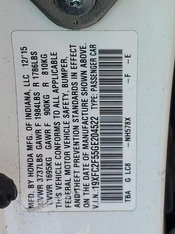 2016 HONDA CIVIC LX - 19XFC2F55GE204522