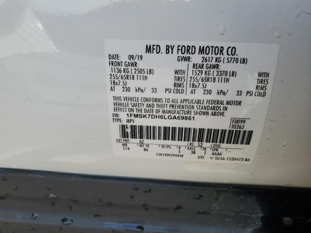 VIN 1FMSK7DH6LGA69861 2020 Ford Explorer, Xlt no.13