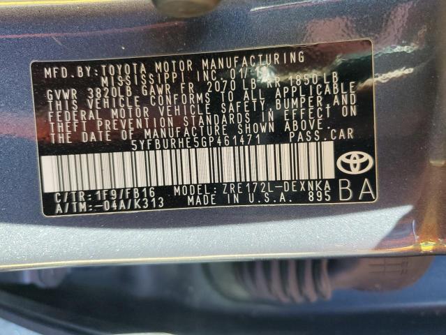 VIN 5YFBURHE5GP461471 2016 Toyota Corolla, L no.12