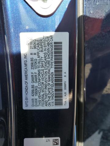 VIN 1HGCV1F52LA052429 2020 Honda Accord, Exl no.13