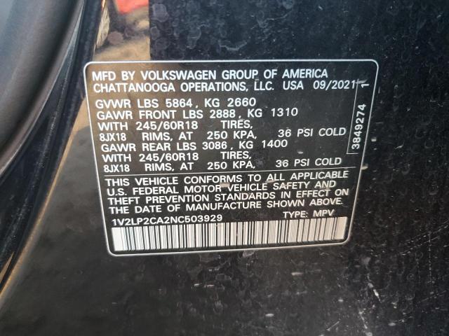 2022 VOLKSWAGEN ATLAS SE - 1V2LP2CA2NC503929
