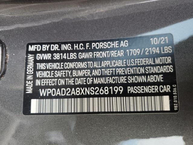 2022 PORSCHE CAYMAN GTS - WP0AD2A8XNS268199