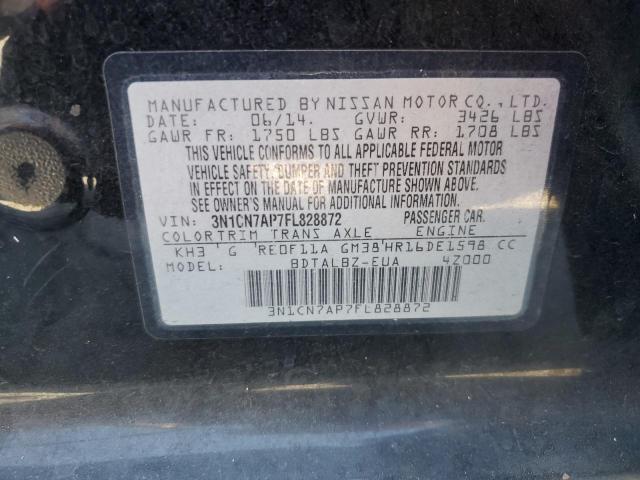 VIN 3N1CN7AP7FL828872 2015 Nissan Versa, S no.12