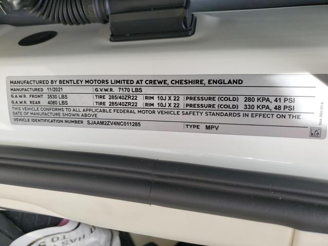 2022 BENTLEY BENTAYGA SJAAM2ZV4NC011285
