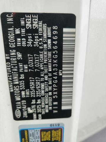 2019 KIA SORENTO L - 5XYPG4A33KG564698