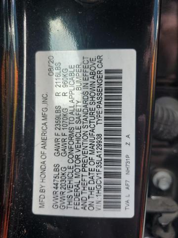 VIN 1HGCV1F35LA129938 2020 Honda Accord, Sport no.13