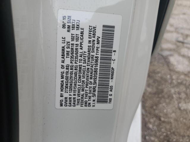 2016 HONDA ODYSSEY TO 5FNRL5H92GB016968