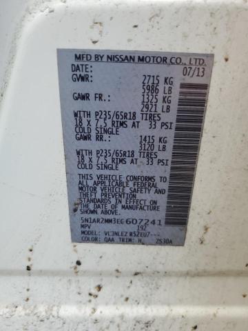 VIN 5N1AR2MM3EC607241 2014 Nissan Pathfinder, S no.13