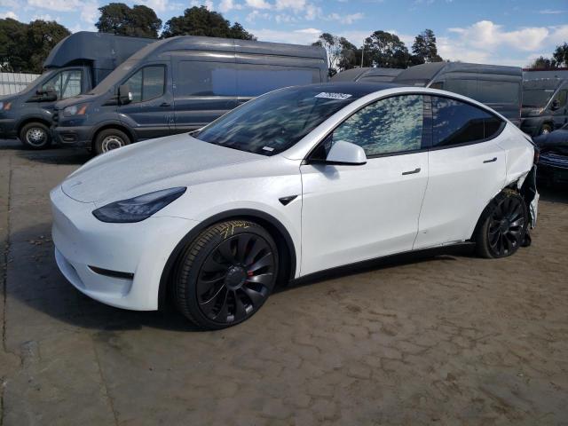 TESLA MODEL Y 2021 white  electric 5YJYGDEF0MF079101 photo #1