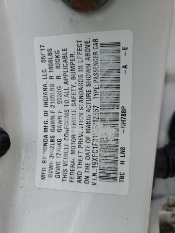 2017 HONDA CIVIC EX - 19XFC1F31HE212367