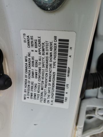 2HGFC2F60KH534429 2019 HONDA CIVIC