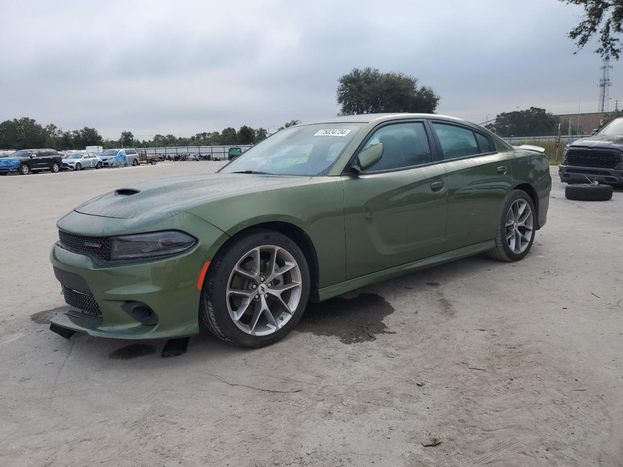 DODGE CHARGER GT 2022 green  flexible fuel 2C3CDXHG6NH183276 photo #1