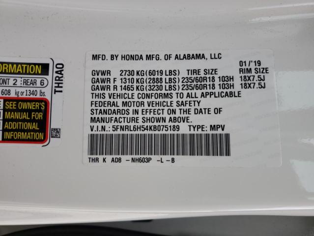 VIN 5FNRL6H54KB075189 2019 Honda Odyssey, EX no.14