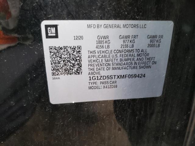 2021 CHEVROLET MALIBU LT - 1G1ZD5STXMF059424