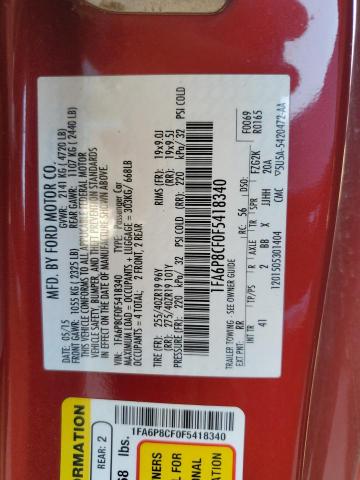 2015 FORD MUSTANG GT - 1FA6P8CF0F5418340