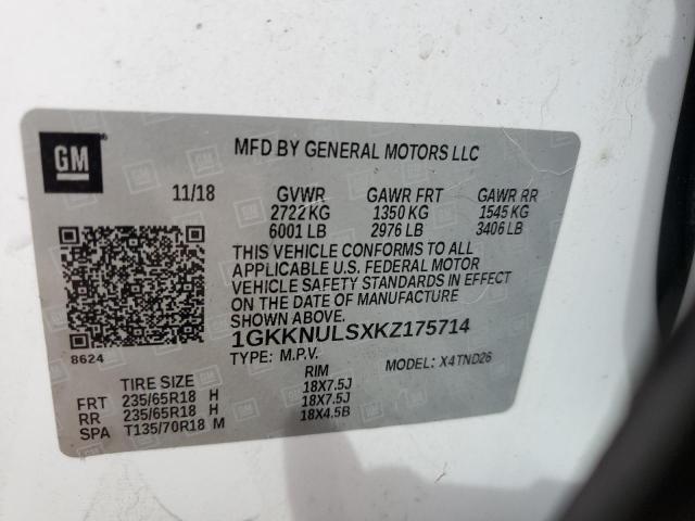2019 GMC ACADIA SLT - 1GKKNULSXKZ175714