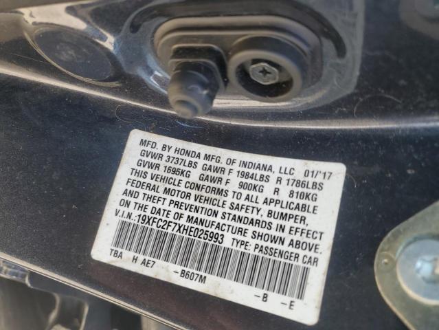 2017 HONDA CIVIC EX - 19XFC2F7XHE025993