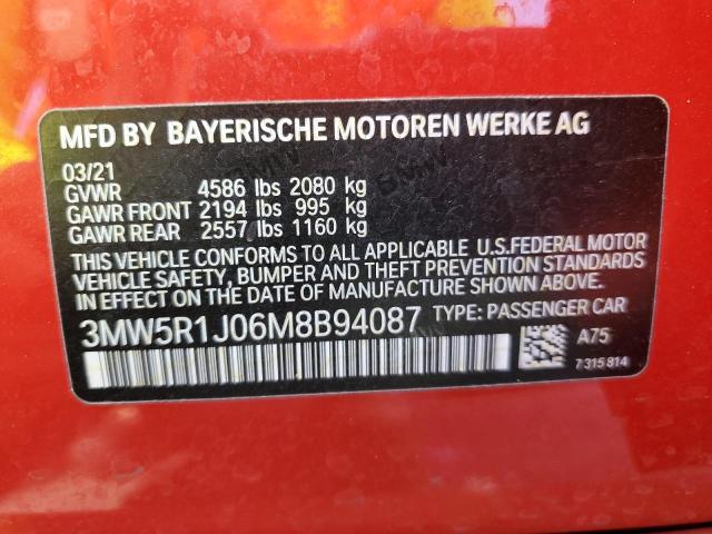 2021 BMW 330I - 3MW5R1J06M8B94087