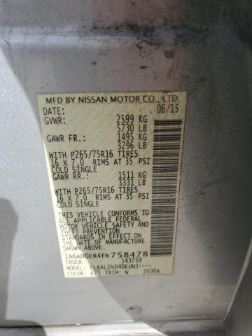 VIN 1N6AD0ER4FN758478 2015 Nissan Frontier, S no.12