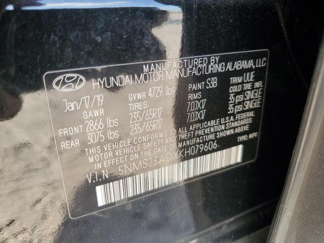 2019 HYUNDAI SANTA FE S - 5NMS23ADXKH079606