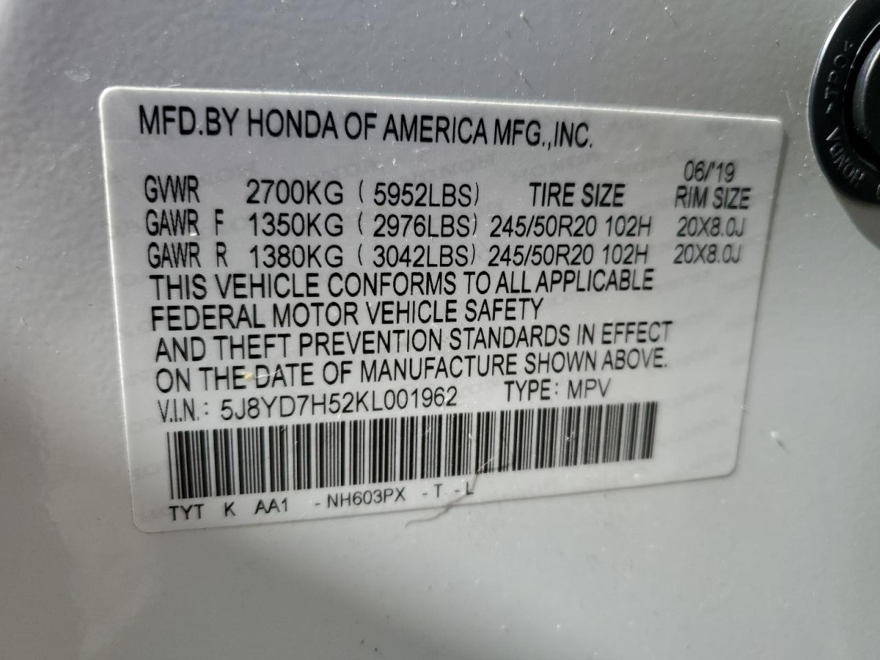 Lot #3027041803 2019 ACURA MDX SPORT