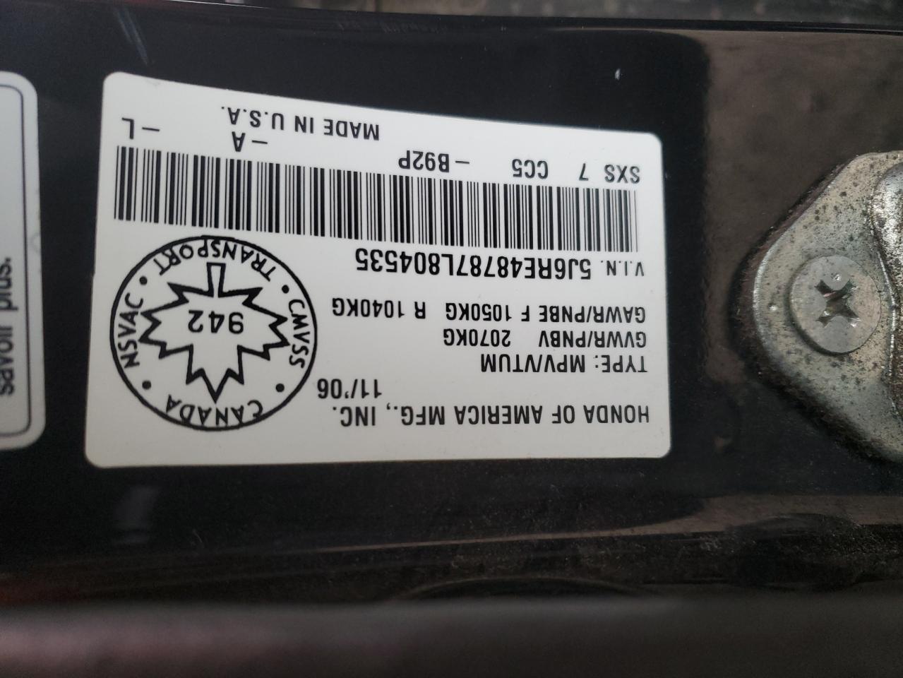 Honda Cr-v exl 2007