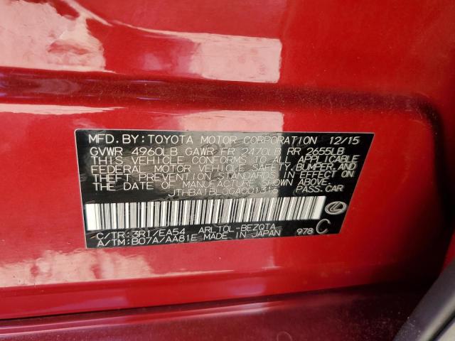 2016 LEXUS GS 200T BA JTHBA1BL0GA001316