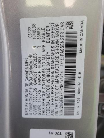2022 HONDA CIVIC SPOR - 2HGFE2F59NH575714