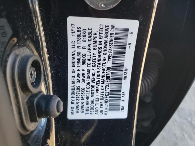 2018 HONDA CIVIC EX - 19XFC2F7XJE007600