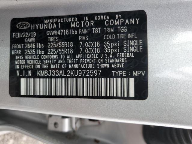 KM8J33AL2KU972597 2019 HYUNDAI TUCSON