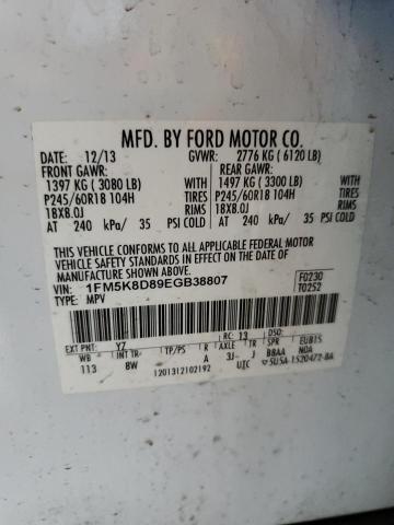 VIN 1FM5K8D89EGB38807 2014 FORD EXPLORER no.14