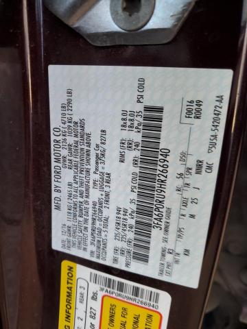 2017 FORD FUSION TIT - 3FA6P0RU9HR266940