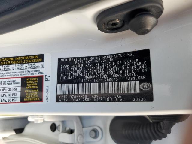 2017 TOYOTA CAMRY LE - 4T1BF1FK7HU290615