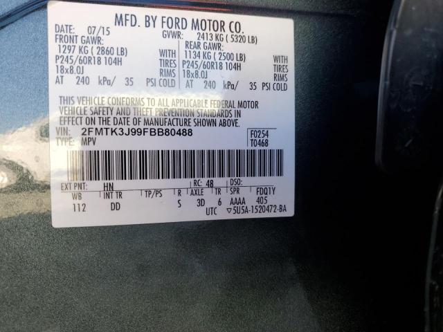 VIN 2FMTK3J99FBB80488 2015 Ford Edge, Sel no.13