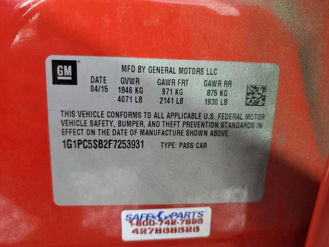 2015 CHEVROLET CRUZE LT - 1G1PC5SB2F7253931