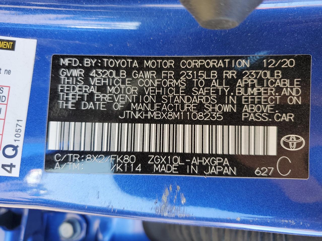 Lot #3024672706 2021 TOYOTA C-HR XLE