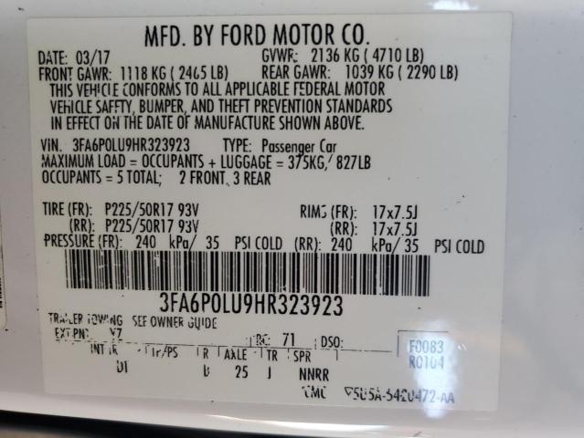 VIN 3FA6P0LU9HR323923 2017 Ford Fusion, Se Hybrid no.13