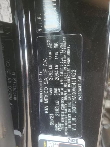 2021 KIA FORTE GT L - 3KPF34AD0ME411423
