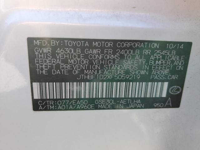 2015 LEXUS IS 250 - JTHBF1D2XF5059219